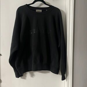 Essentials Black Crewneck Sweater